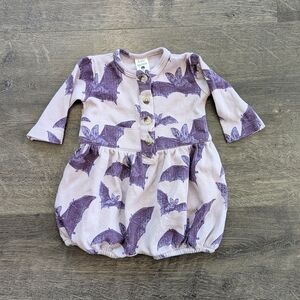 Kate Quinn Purple Bat Print Belted Bubble, Size 3-6M